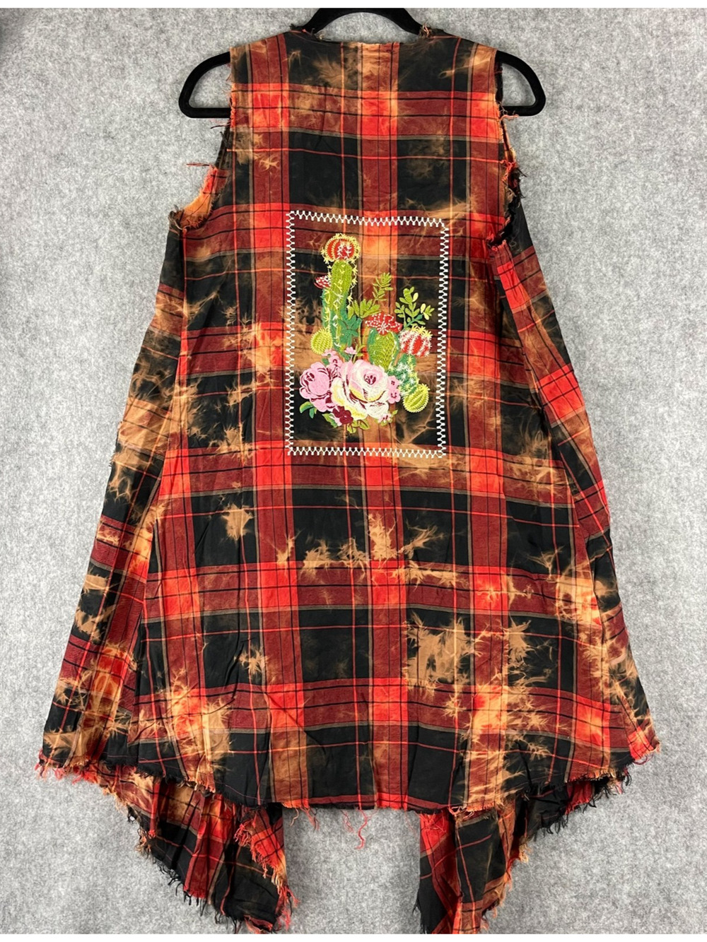 Savanna Jane Duster Vest Womens Small Embroidered Southwestern Grunge Boho NEW